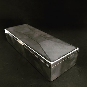 Grande scatola portagioie in argento placcato, scatole per sigari e sigarette, decorazioni per scrivania, scatola placcata in argento, gioielli, regalo vintage per lui, decorazioni per la toeletta