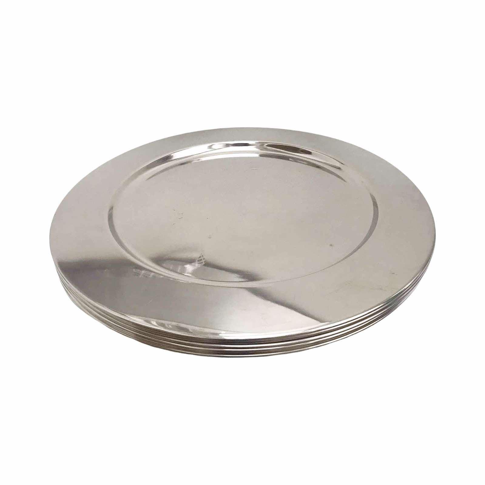 Chargers metal set 6 under plates Mid Century Italian gift wedding dinner sous plat set Brandani formal dinner holyday table