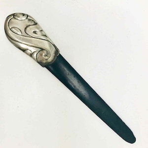 Art Deco Silver Plated Letter Opener: Danish Desk Accessory, 1920s