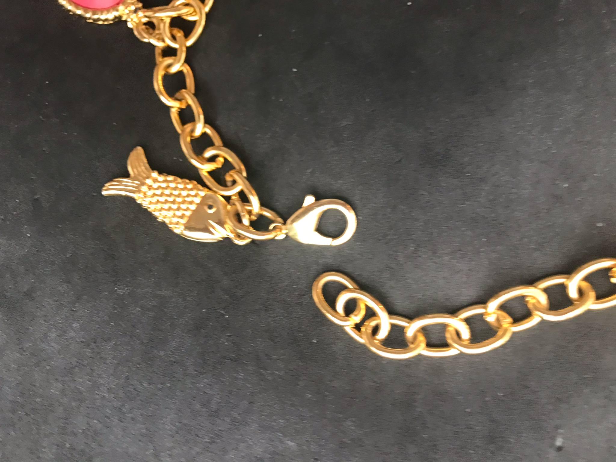 Vintage 80s Nautical Chain Belt, Seahorse & Fish, Gold  display picture 3