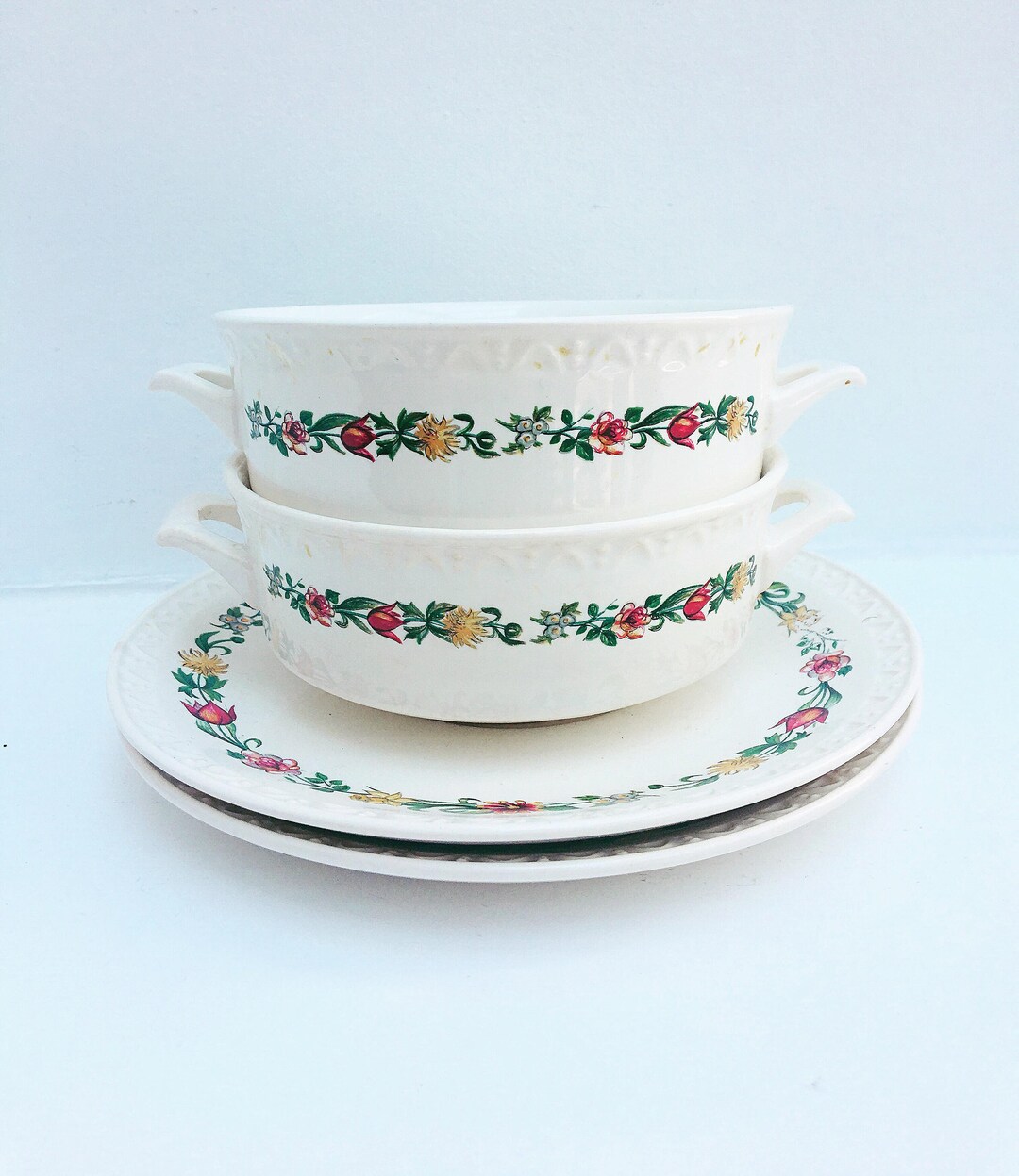 Soup Cup Set 2 Handled Soupe Bowl Villeroy and Boch 1940s Etsy UK