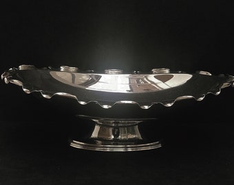 Plato de frutas victoriano Centro de mesa Decoración de mesa William Hutton & Sons Metal plateado Antiguo Inglés