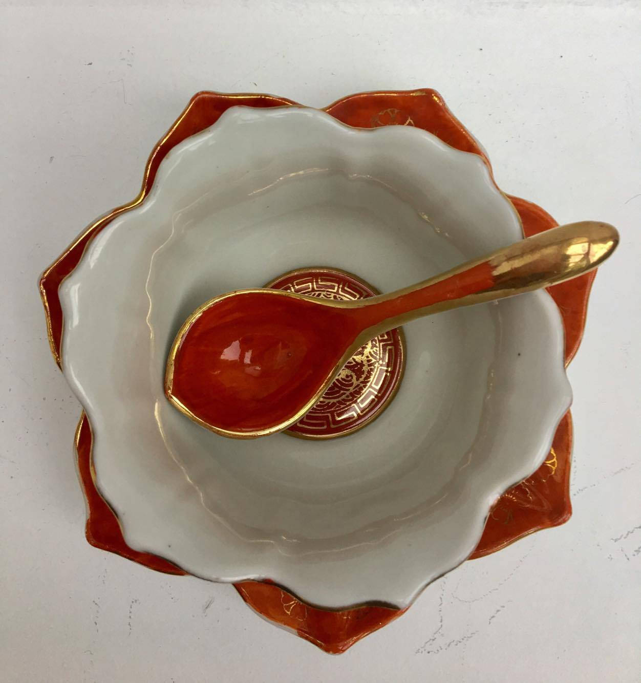 Vintage Asian Chinese Soup Bowl Rice Bowl With Spoon Etsy UK