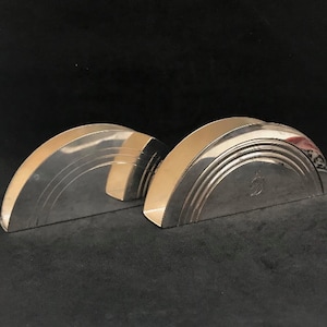 Portalettere set 2 Portatovaglioli argentato Portalettere Decorazione scrivania Ornamento ufficio Decorazione tavolo Stile Art Deco Regalo per lui Regalo collega