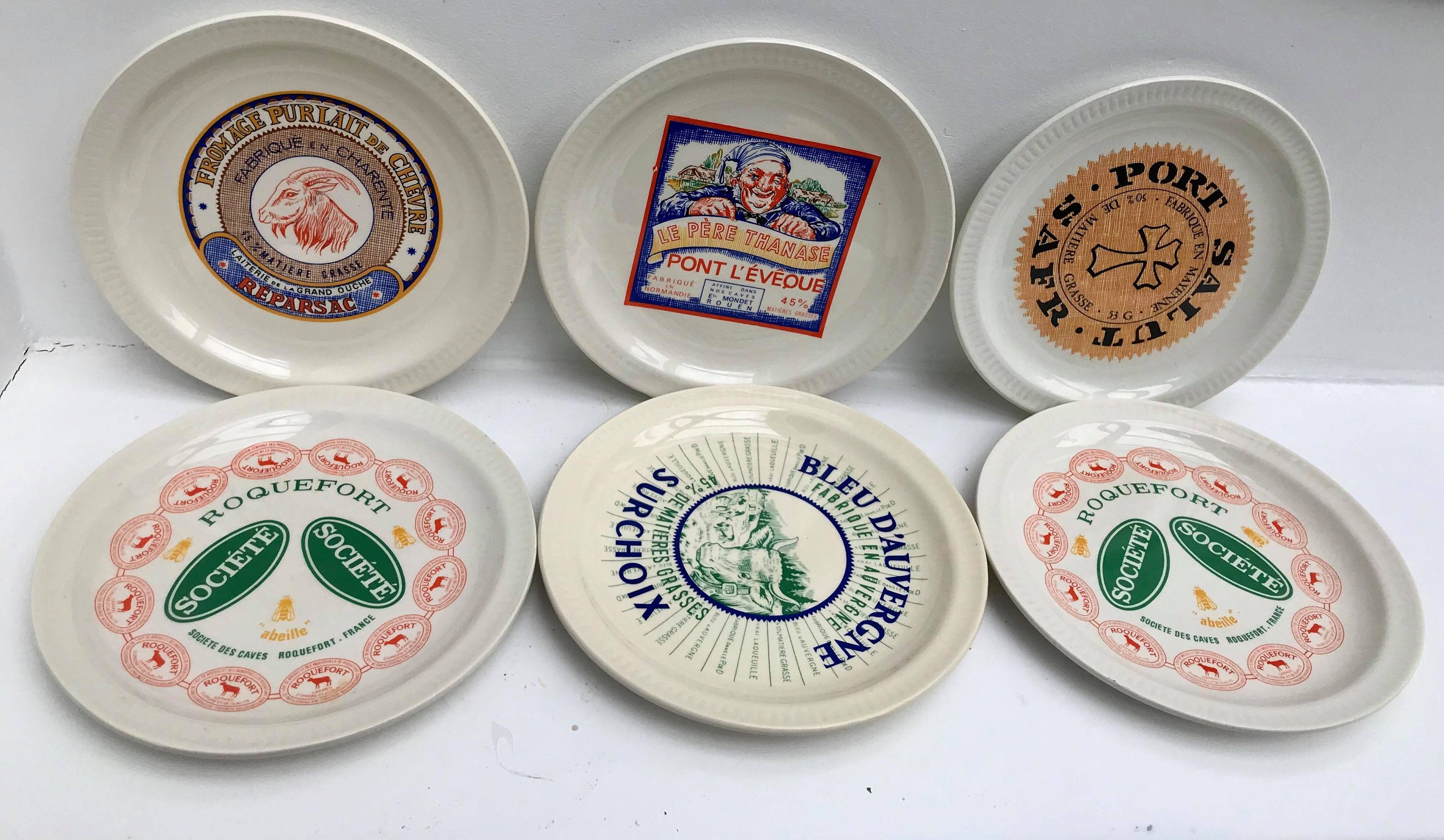 Vintage French cheese plates by Ceraminter made in Italy set of 4