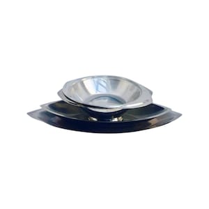 Serving plates Metal Platter Set of 4 Modernist Demeyere, stainless steel dishes and pans serving dish futuristic design avant-garde design