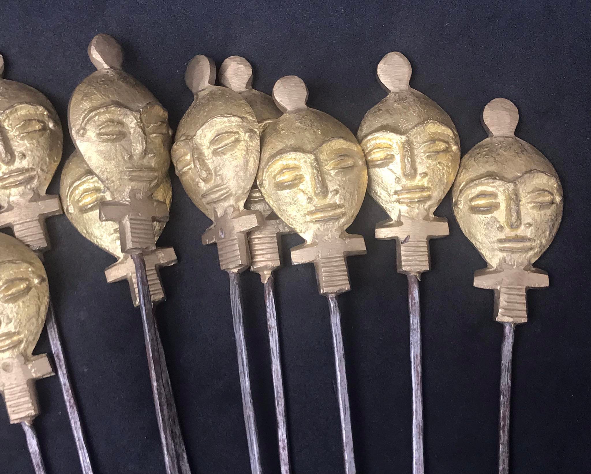 Piques A Brochettes 12 Barbecue, Kebab, Laiton Et Acier Années 60S Barbecue Accessoires Barbecue, Vintage Cadeau