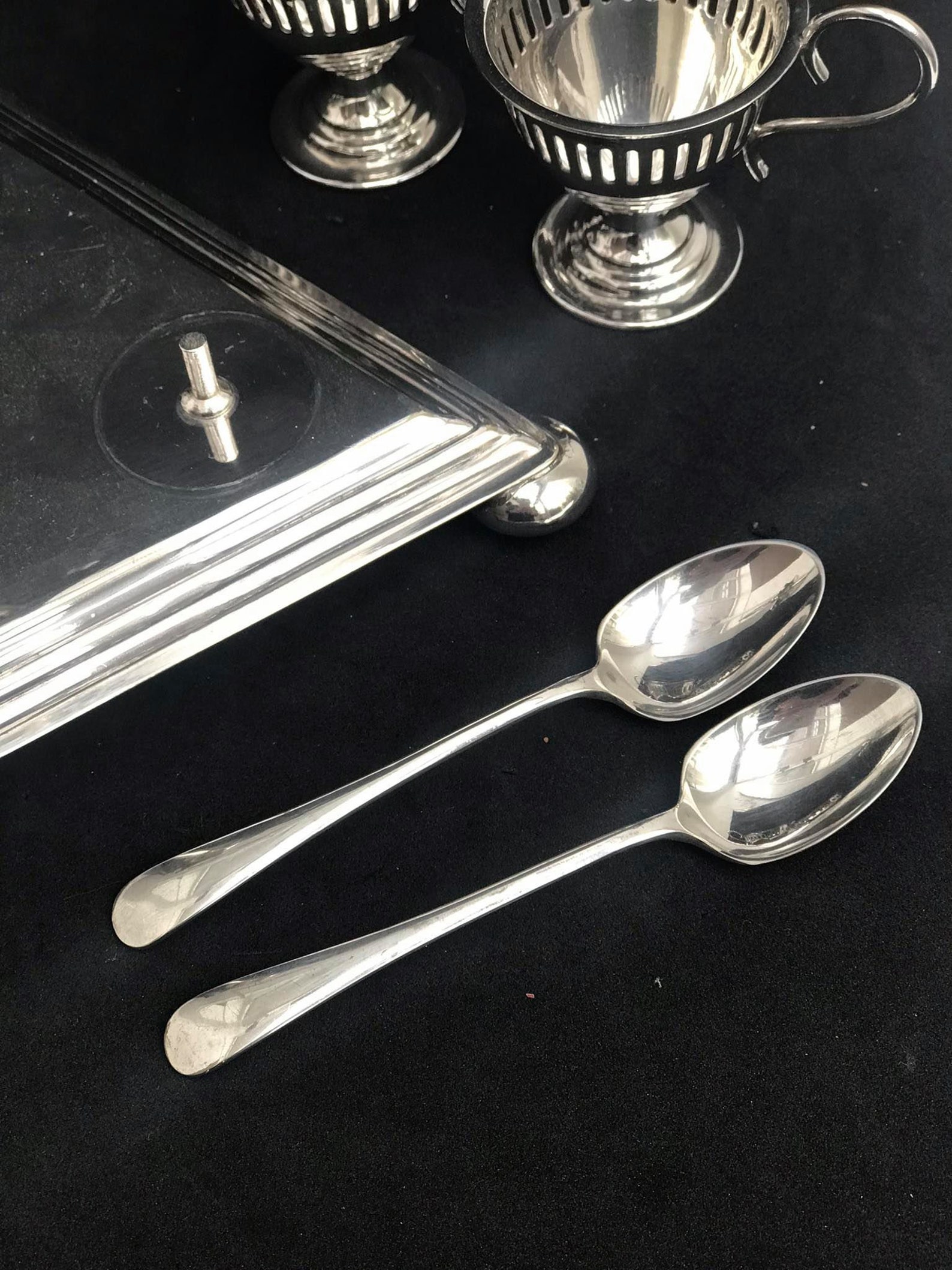 Antique Egg Holder Set Victorian Breakfast Set Silver Plated 4 Etsy