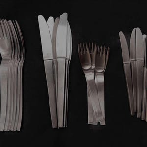 Modernist Flatware set Carl Auböck Design for Morinox and Amboss 50s Post modern Lunik 2060 Modern Austrian Design Wedding Luxury gift