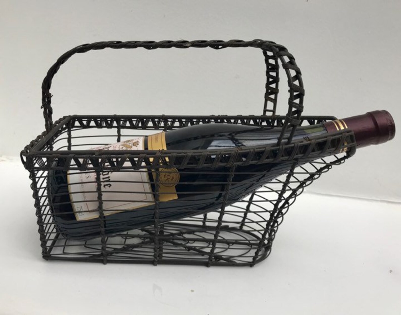 Wine Cradle Wrought Iron Bottle Holder Bottle Stand Wire Etsy