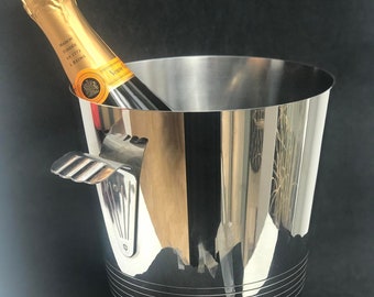 Champagne Bucket Letang Remy France Vintage  bottle bucket ice bucket two handles man cave gift stainless steel 18/10 wine cooler