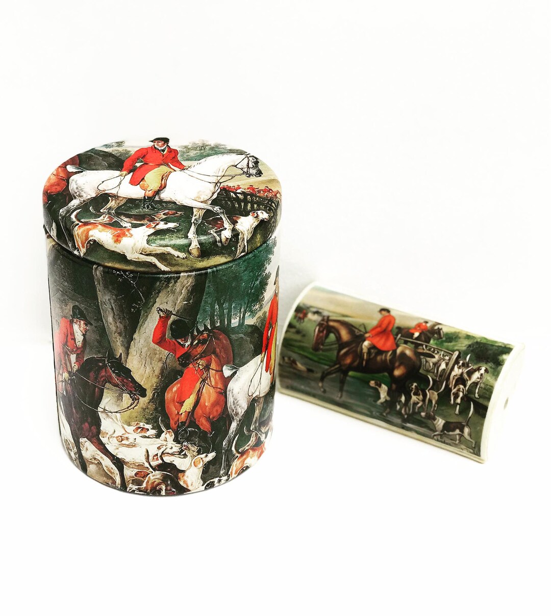 Fox Hunt Decor Tin Box Vintage French Hunting Fox and Hounds Etsy UK