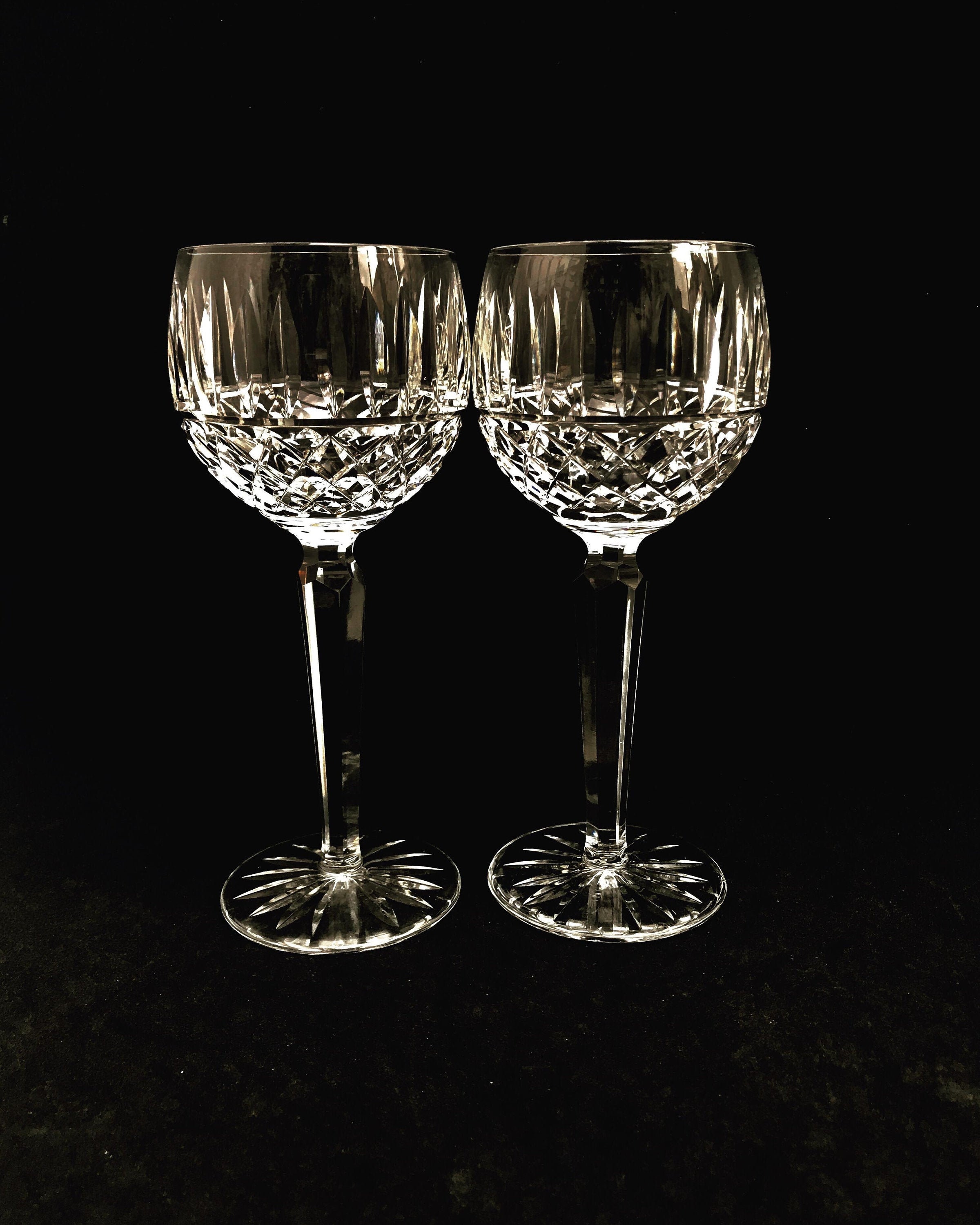 Wine Glasses 2 Waterford Irish Crystal Cut Lismore Vintage Luxury Balloon Wine Glass White Or Red Wedding Gift Replacement Heavy Wine Hocks wine glasses 2 waterford irish crystal