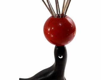Seehund Cocktailspieß-Halter Vintage Mid-Century Modern – Hergestellt in Frankreich