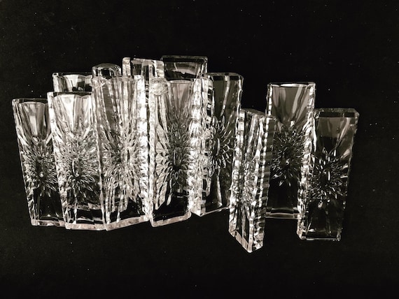 Crystal cutlery rest 1940s set of 12 mid Century knife rest Retro Table knife holders wedding gift for couple gift hostess table decor