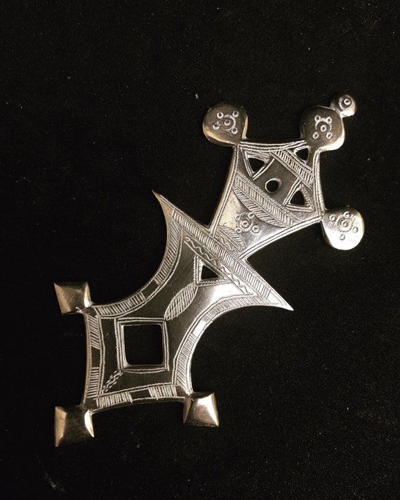 Good Luck Amulet Cross Tuareg Talisman Silver Tribal Jewelry 