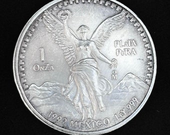 1992年 メキシコ 1オンス銀貨 Mexican Silver Coin 1992 Mexico Silver Onza Libertad 1 Oz