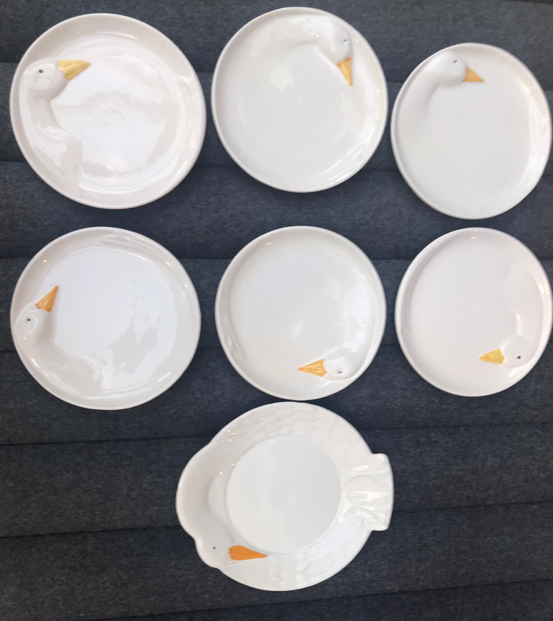 Plat à Foie Gras En Céramique Blanche - 24 X 9 Cm, Motif Oie, Occasion