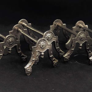 Knife Rests metal Set 5 Silver Plated 1930s Vintage Holders Art Deco table decor cutlery holders gift table decor