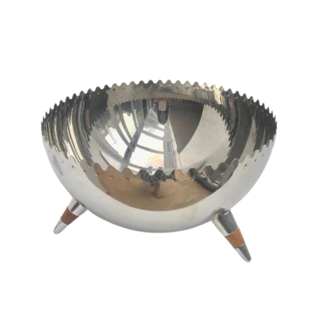 Bol Vintage CHIMU Par JOANNA LYLE Pour ALESSI – Coupe Centrale Inox, Design Modernariato