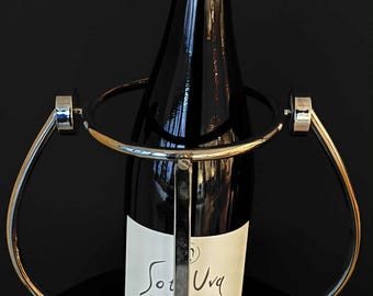 Modern Stainless Steel Wine Cradle Display : Bar Accessories Gift