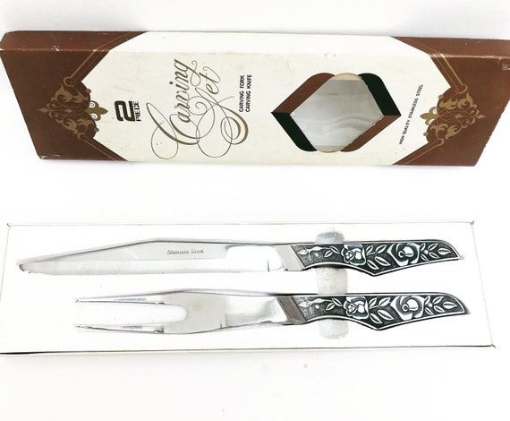 Carving Knife Fork Set Japan 60s Steel Carving Set