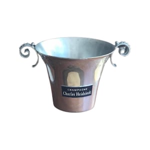 Champagne Bucket Charles Heidsieck wine Ice Bucket Vintage cooler wine, bar decor, bartender, bar accessories gift for him holiday table