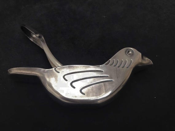 Vintage Silver Plated Lemon Squeezer: French Art Deco Bird Decor