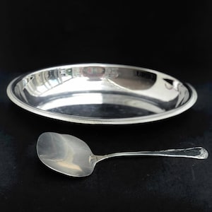 Vintage Letang Remy Stainless Steel Oval Vegetable Dish with Server