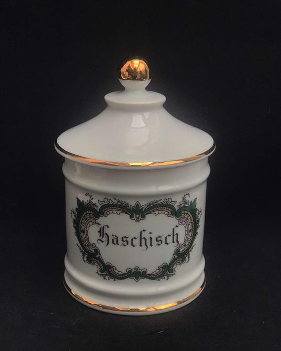 ヴィンテージのリモージュ磁器製薬瓶：蓋付き薬瓶、フランス風装飾