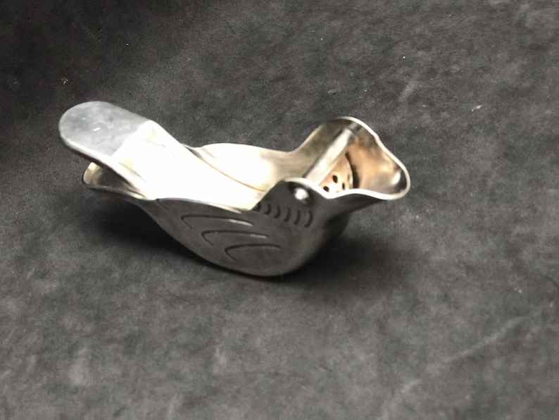 Vintage Silver Plated Lemon Squeezer: French Art Deco Bird Decor image 5