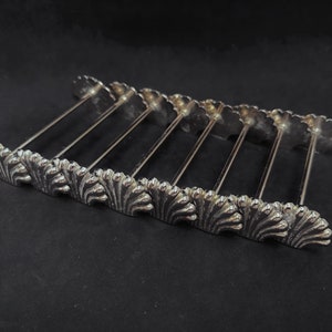 Knife Rests Antiques Set 8 Shell Silver Plated 1930s Vintage Silver Plated Knife Holders cutlery holders  table wedding gift knife holder