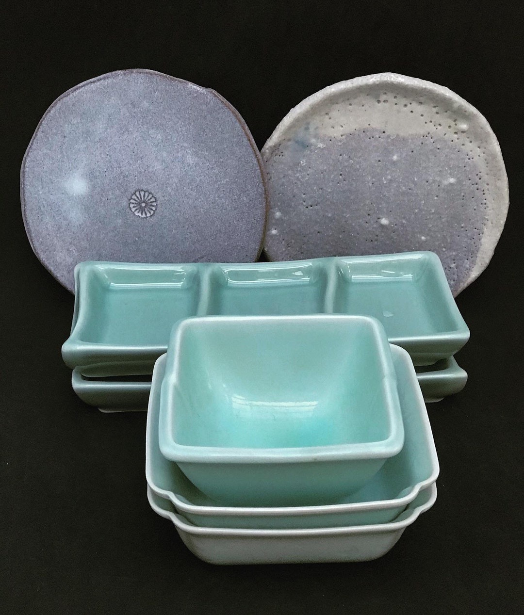 Sushi Plates Set Serving Tray, Sauce Dish, Dinner Sashimi Plate Asian