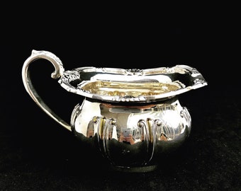 Edwardian Silberplatte Milchkännchen: Vintage Sheffield Milchkännchen