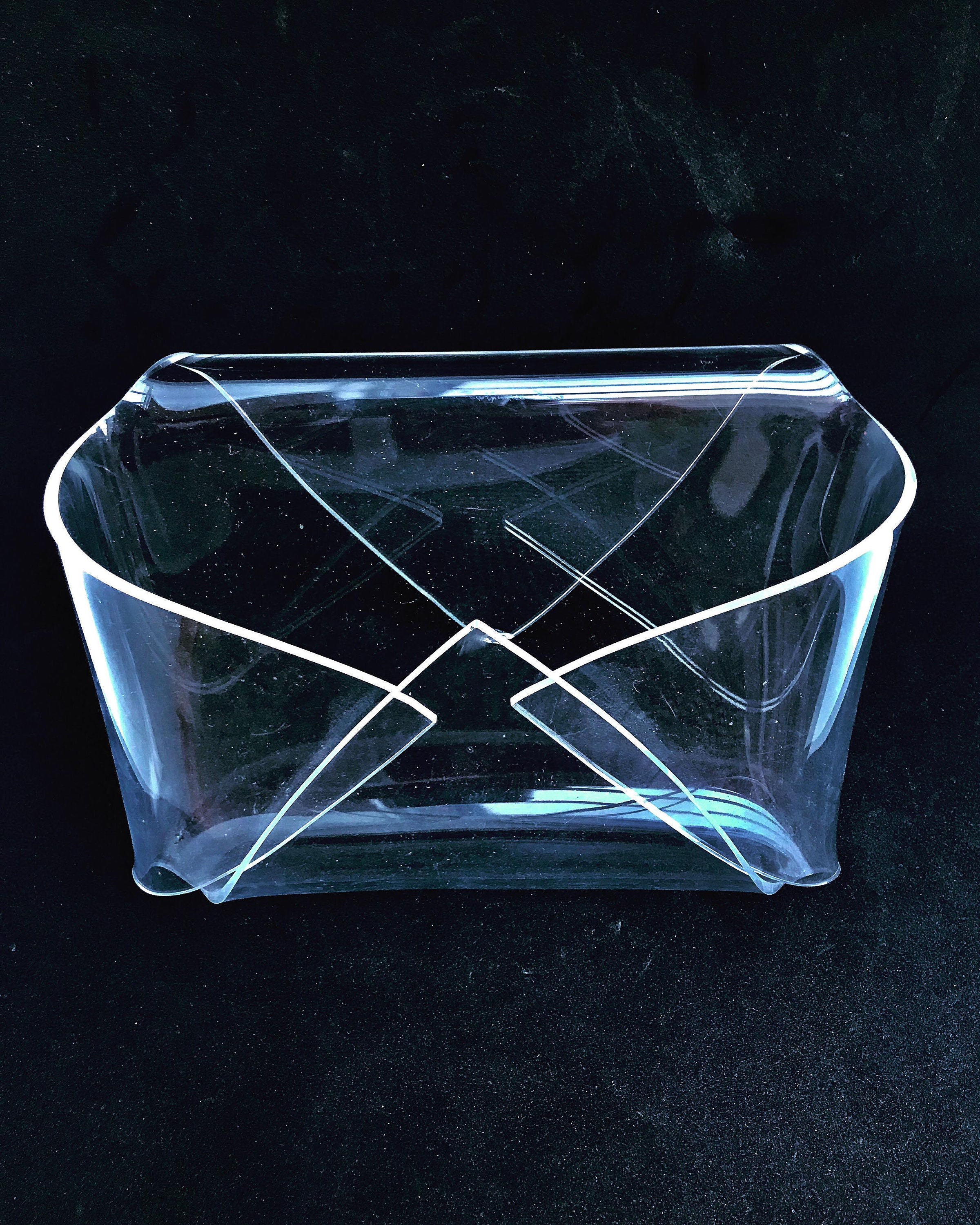 Acrylic Letter Holder Clear Lucite Envelope Shape Vintage Desk
