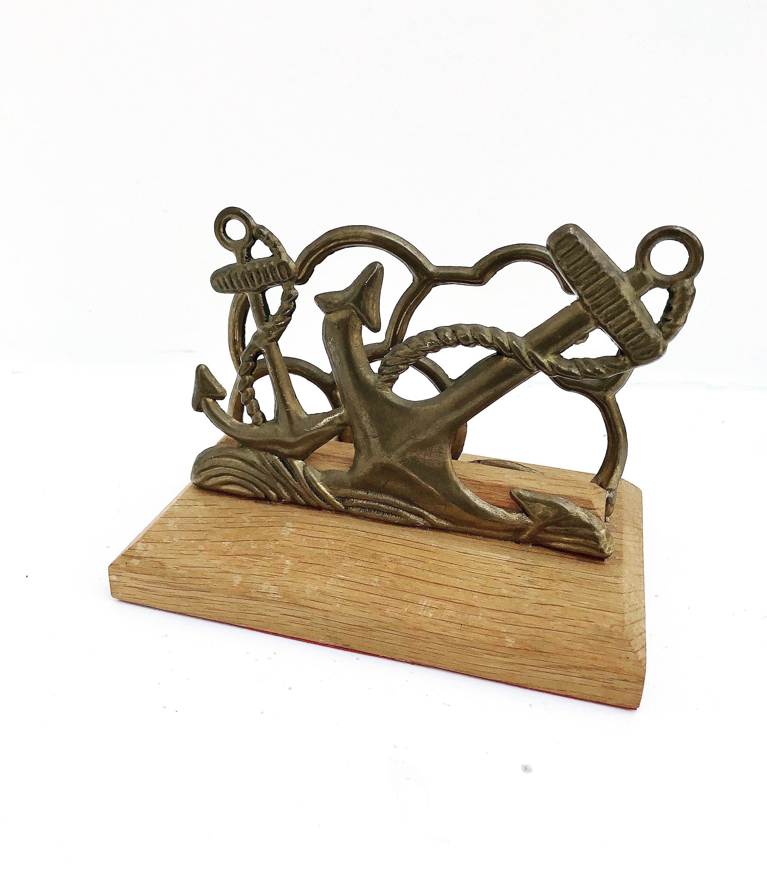 Brass Letter Rack Mail Holder Nautical Decor Desktop