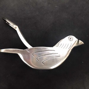 Vintage Silver Plated Lemon Squeezer: French Art Deco Bird Decor image 10