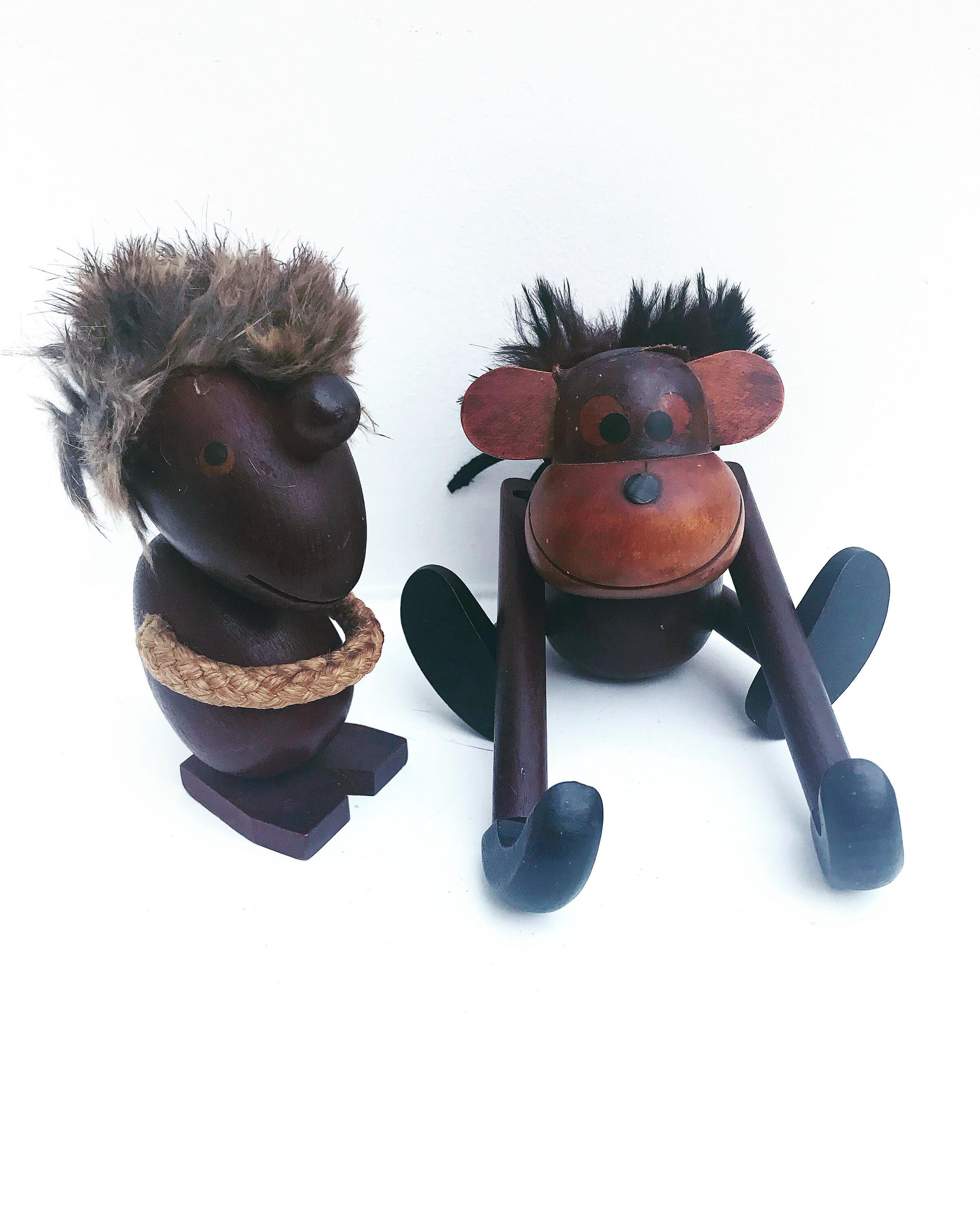 vintage wooden monkey toy