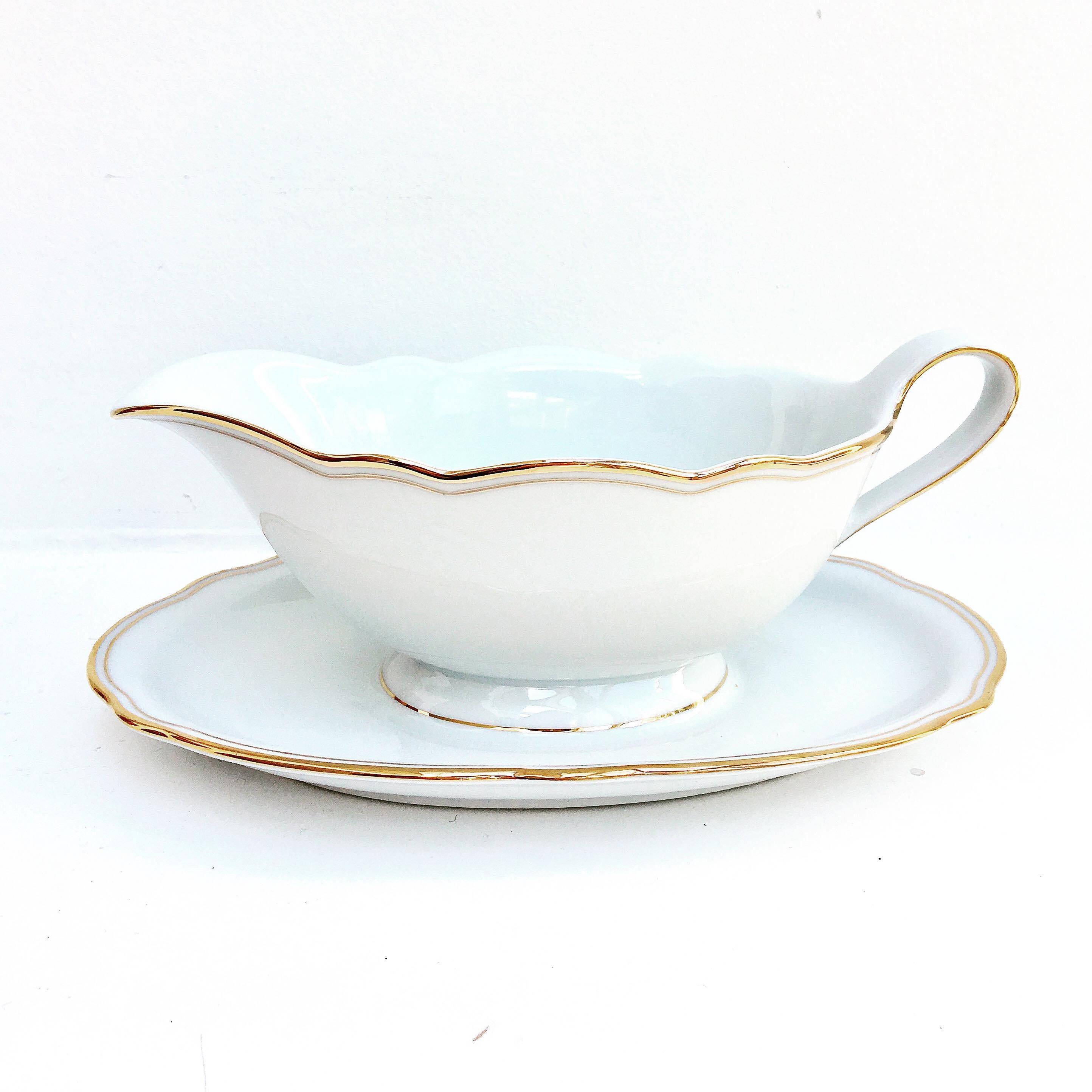Gravy Boats Home & Living MZ China Vintage Gravy Boat Attached Under