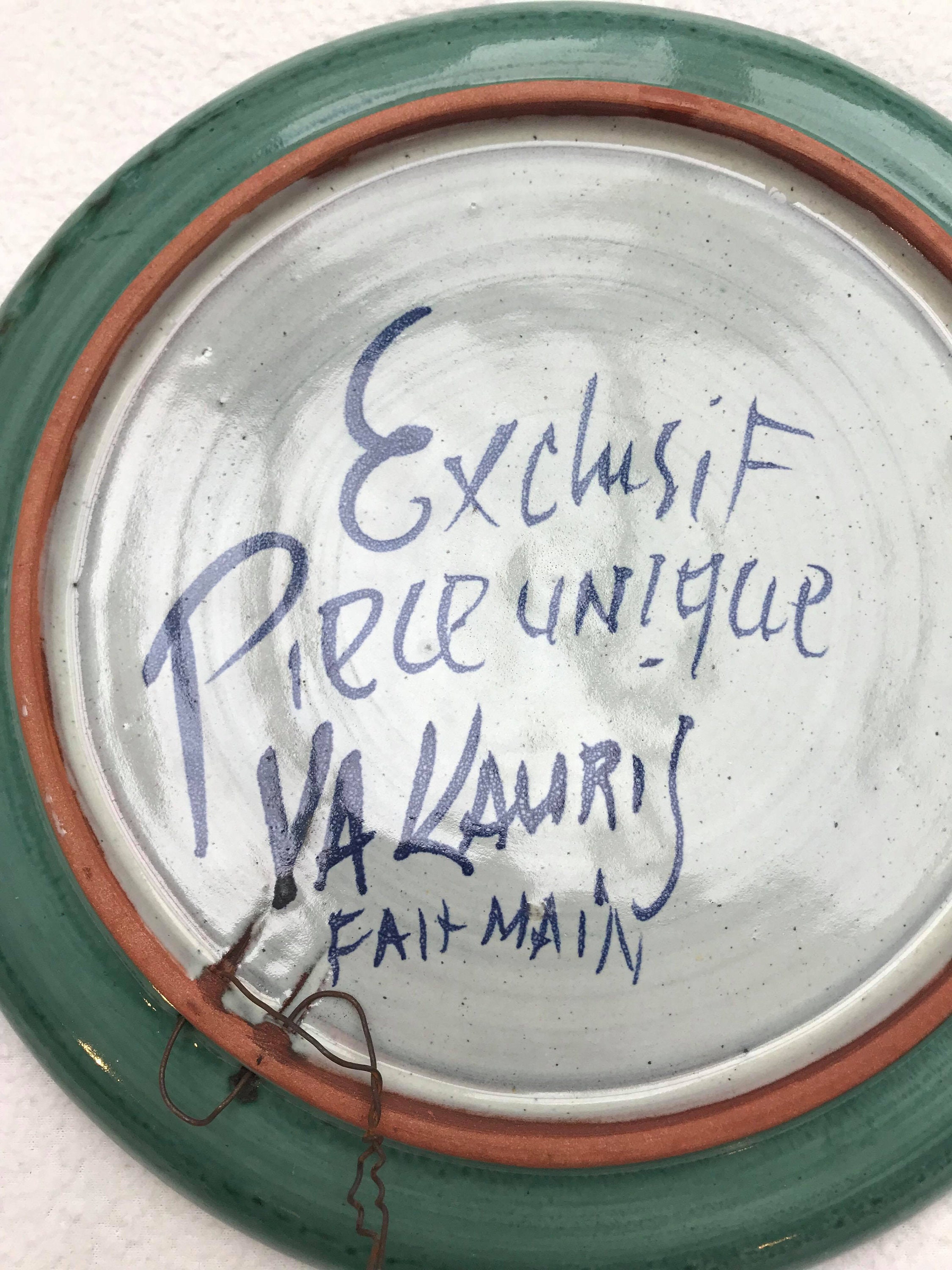 Vallauris Pottery piece unique decorative wall plate ...
