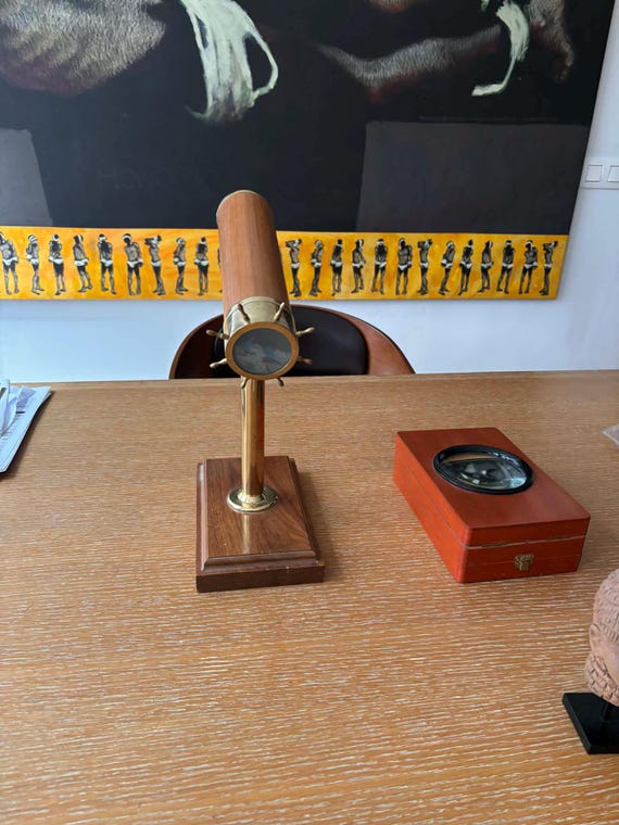 Vintage Van Cort Kaleidoscope Brass & Mahogany – Nautical Desk