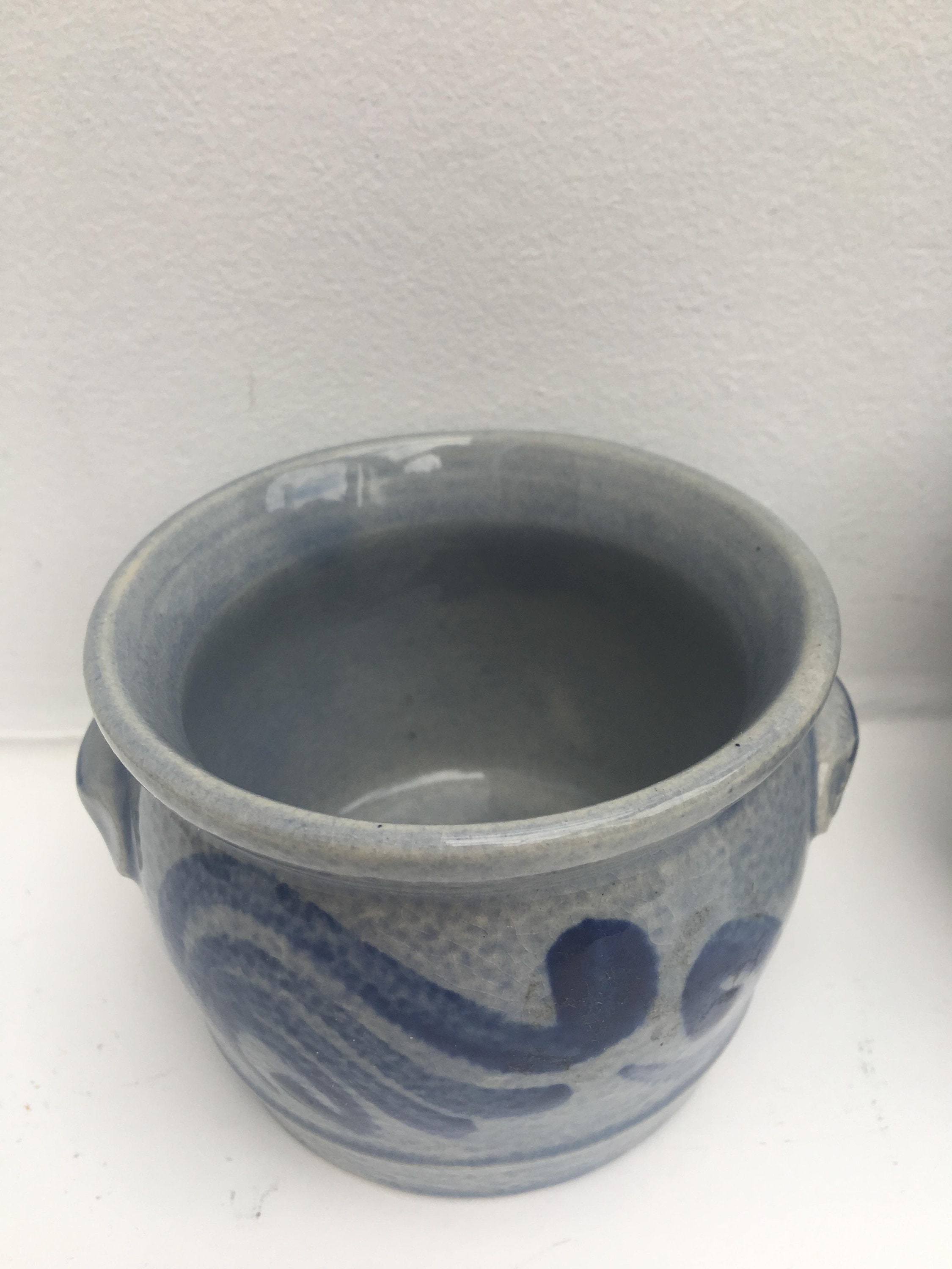 Westerwald Salt-Glazed Cobalt Blue Set 3 plant pot indoor ...