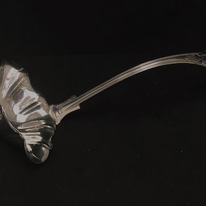 Victorian Silver Plated Punch ladle Kings pattern Large sauce Spoon Victorian silver plated antique collector gift english flatware