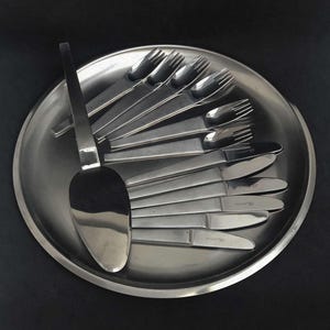 Carl Auböck Design Dessert Set Modernist Flatware Fork knives Morinox Amboss 50s Postmodern Lunik 2060 Austrian Design Wedding Luxury gift