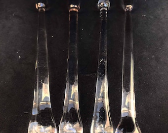 Vintage Glass Swizzle Sticks Set: Handmade Cocktail Stirrers, Danish Bar Decor