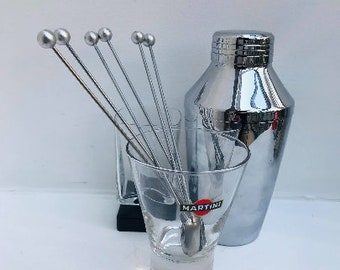 ミッドセンチュリー　ポータブル　カクテル　マドラー ヴィンテージアルミカクテルマドラー：ミッドセンチュリーバースプーン