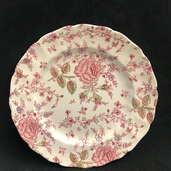 Johnson Brothers Rose Chintz 3 assiettes salade discontinué  vaisselle remplacement rose, Transferware Vintage Collectable decor table roses