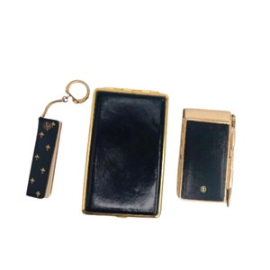 Notebooktas blocnote set vintage potlood gouden zak agenda leer Toon metaal vintage jaren 1960 notitieblok telefoon modeliefhebber cadeau voor haar