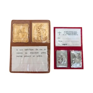Bel een priester katholiek nood religieus cadeau christelijk vintage gevouwen zak portemonnee medail bescherming portemonnee religieus cadeau