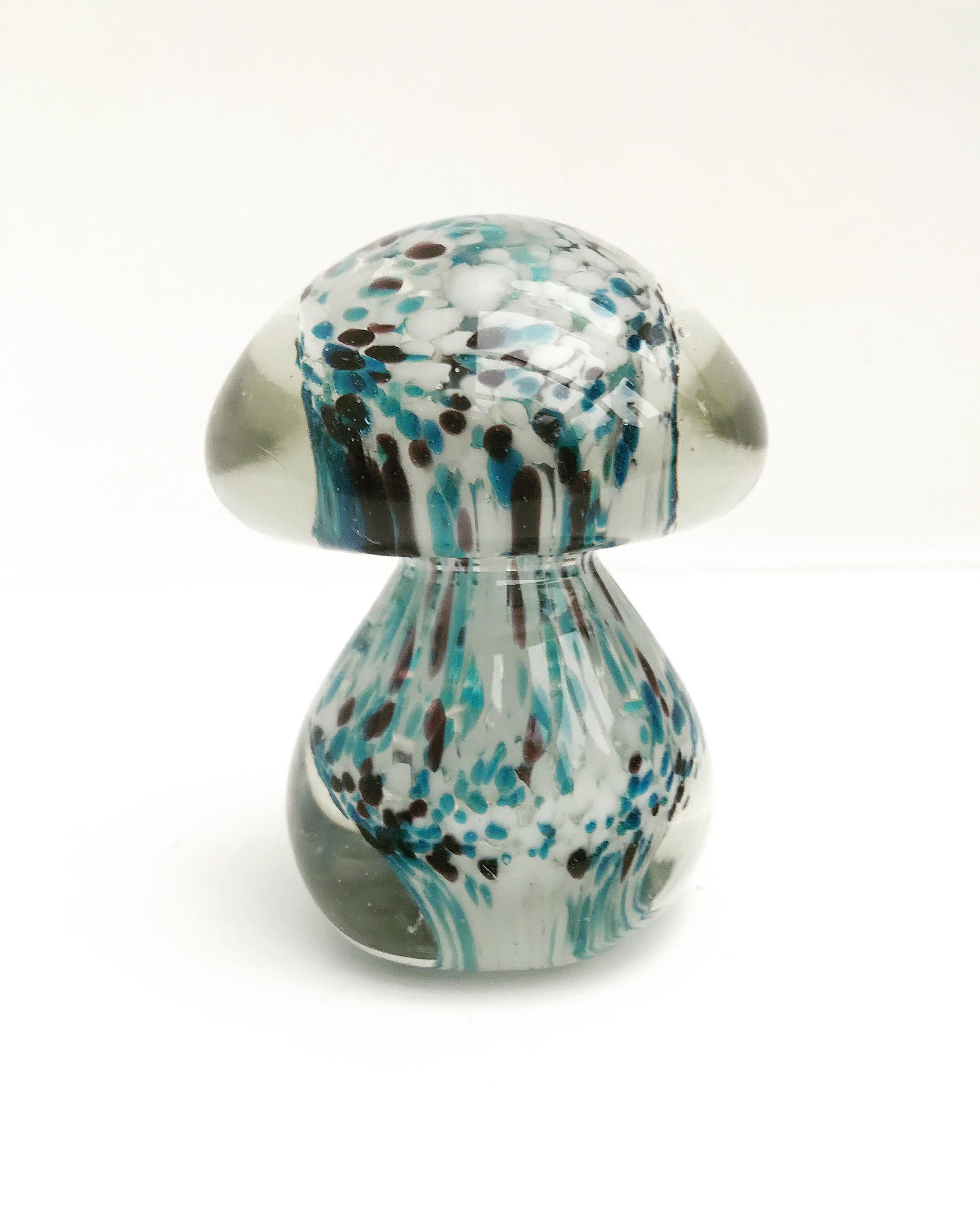 Art Glass Mushroom Paperweight Blown Glass murano Art Glass Etsy